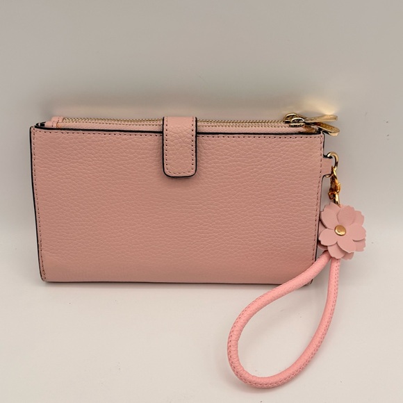 Michael Kors Adele Pebbled Leather Smartphone Wallet Wristlet Pink Women - Picture 3 of 11